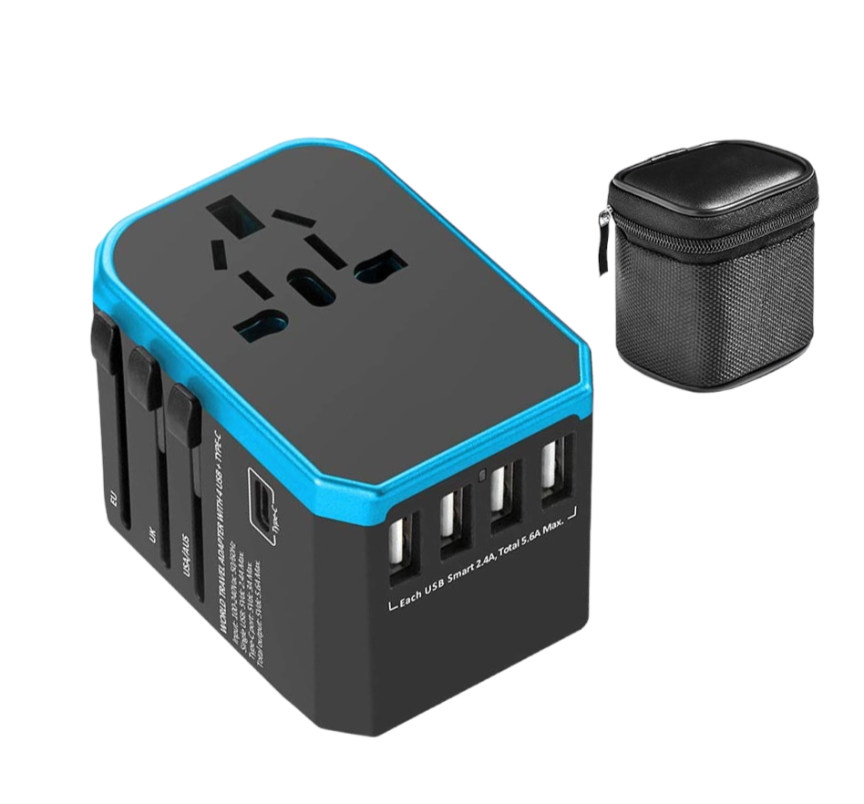 Universal Adapter Fast Charger with USB and Type C Ports