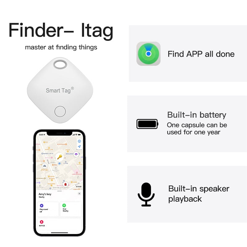 GPS Smart Tracker Tag Apple Compatible