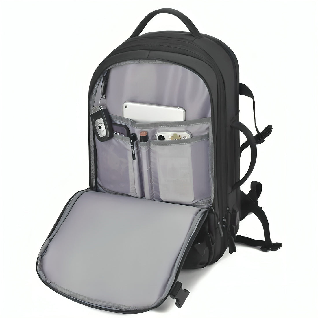 Expandable Travel Backpack with USB Port